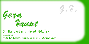 geza haupt business card